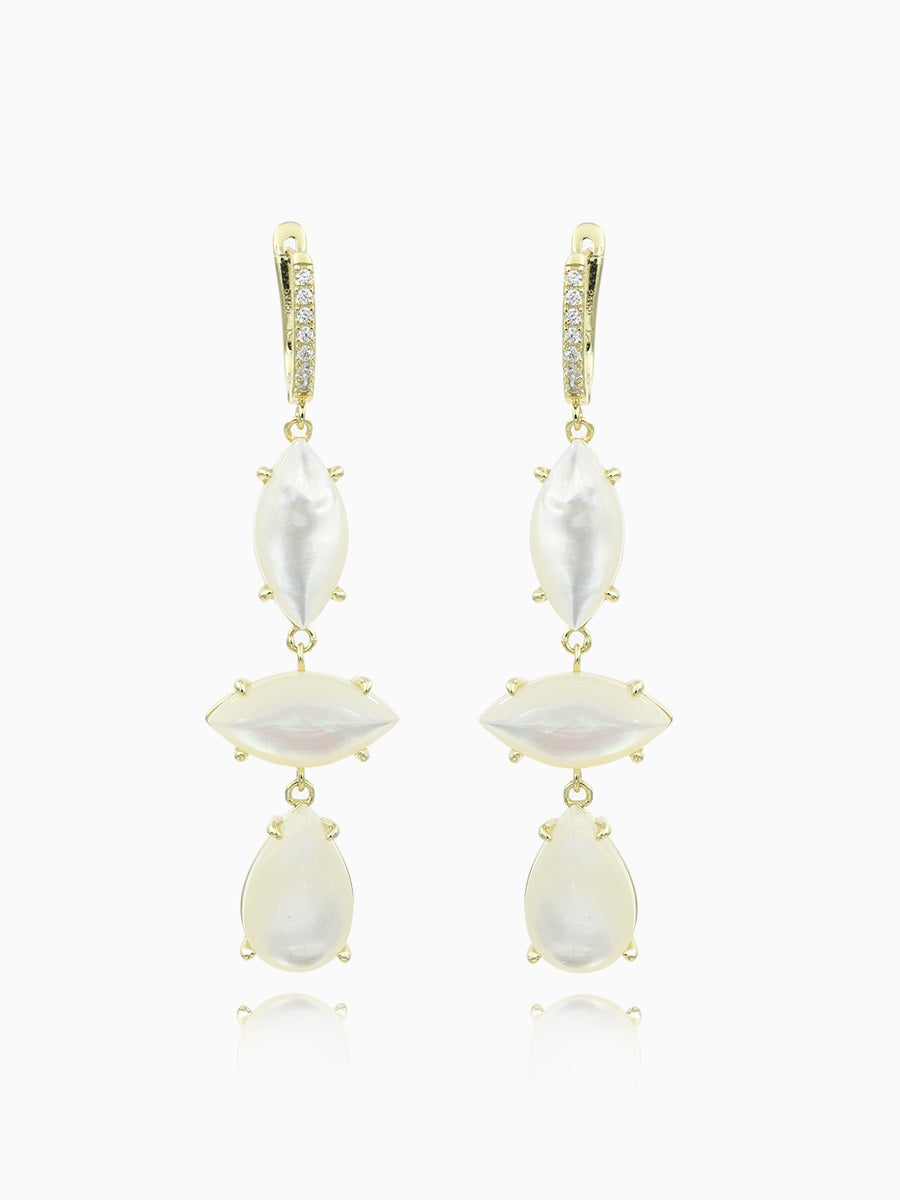 925 Silver Marquise & Teardrop MOP Earrings