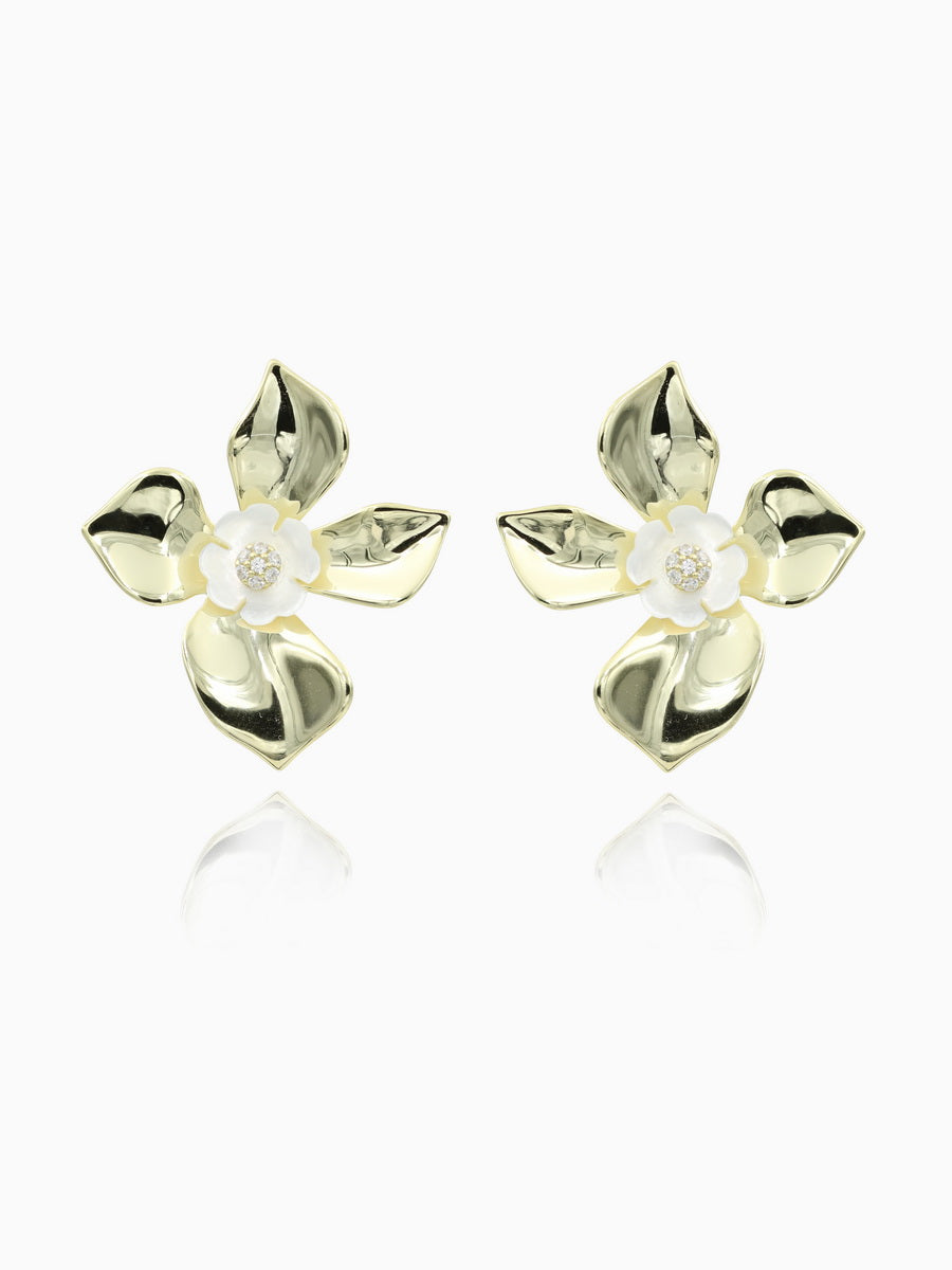 925 Sterling Silver Vintage Lotus Earrings