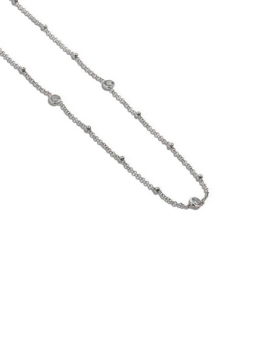 925 Sterling Silver CZ Chain Necklaces