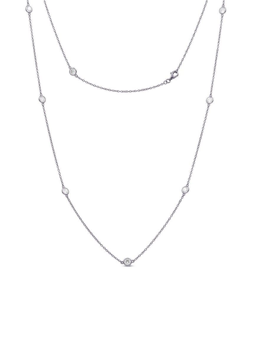 925 Sterling Silver CZ Chain Necklaces