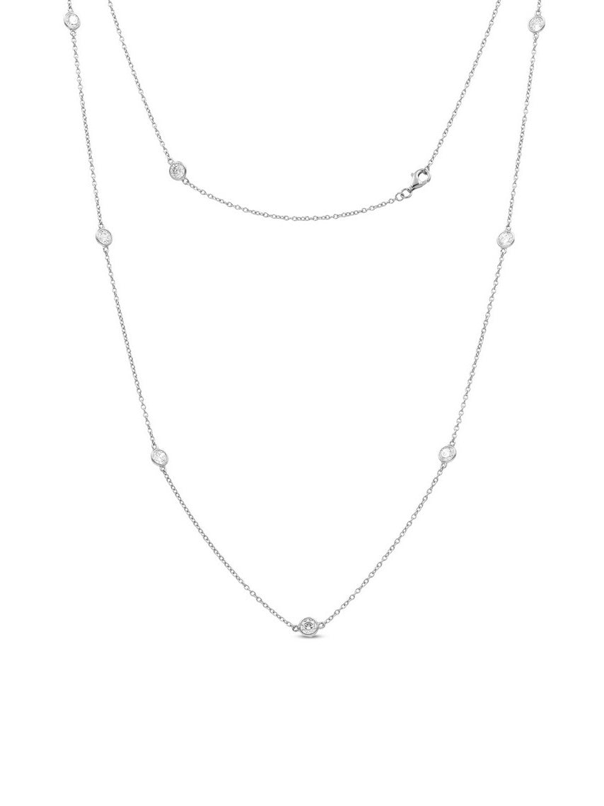 925 Sterling Silver CZ Chain Necklaces