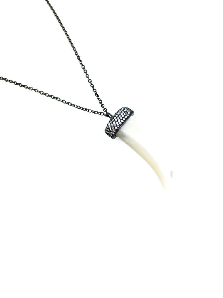 925 Silver MOP Tiger Tooth Necklaces