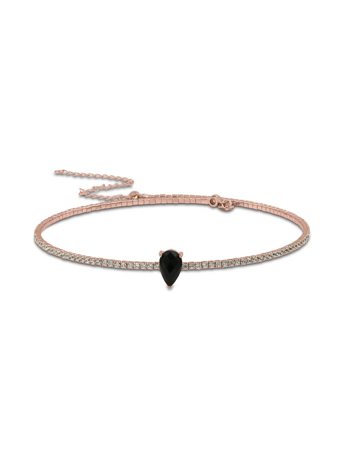 925 Silver CZ Stretchable Choker Necklace