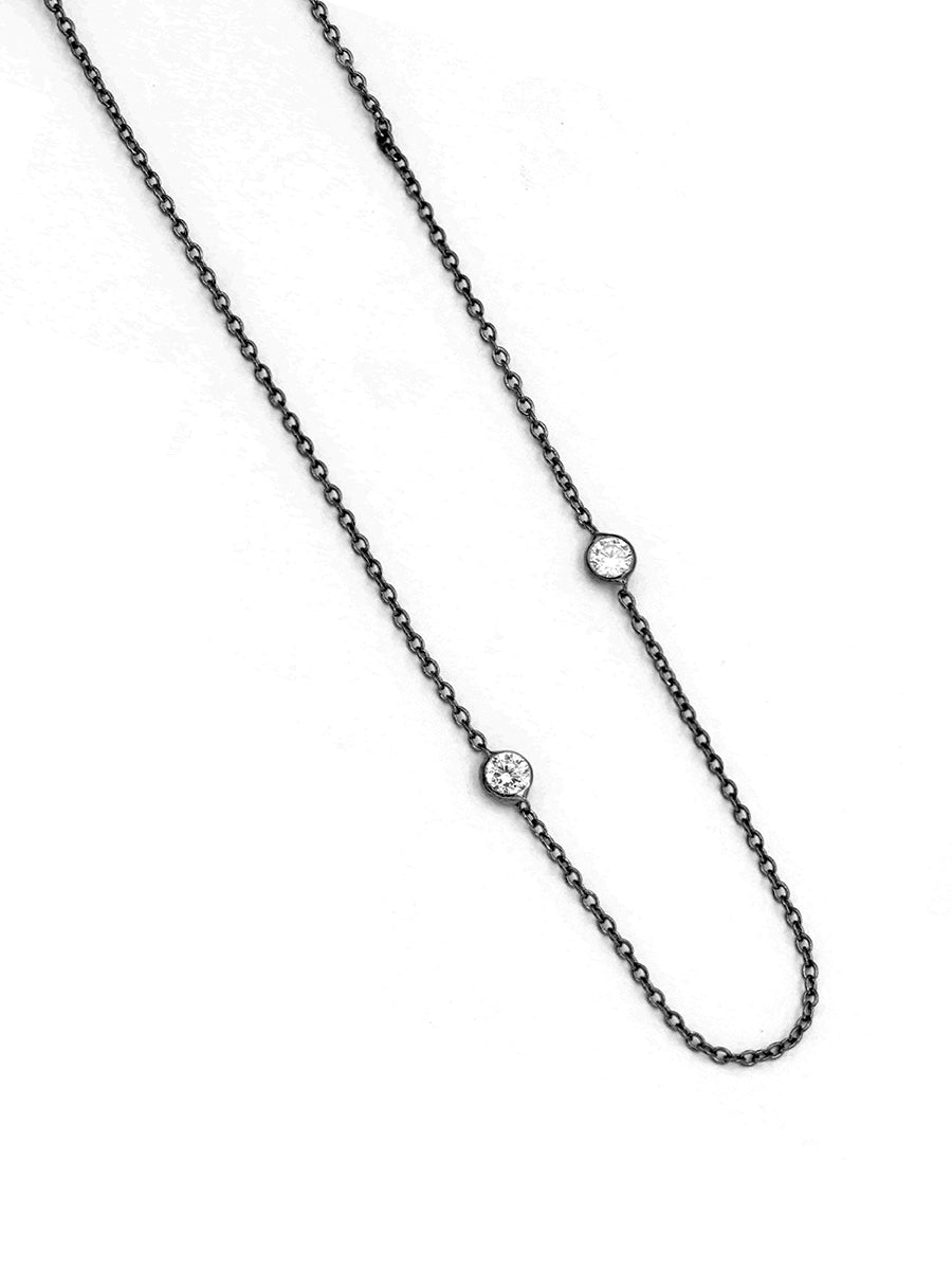 925 Silver Cubic Zirconia by Yard Chain Necklace