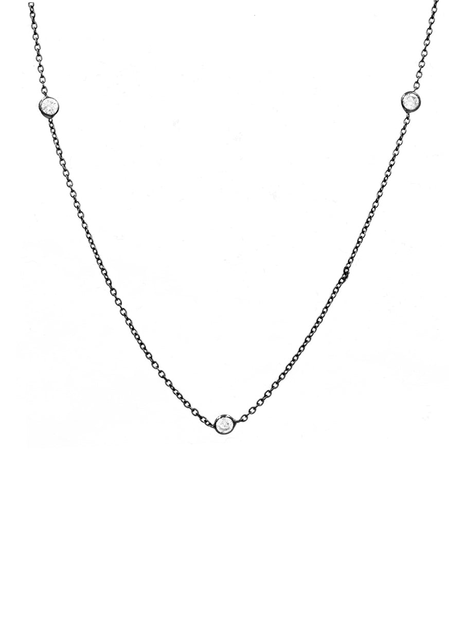 925 Silver Cubic Zirconia by Yard Chain Necklace