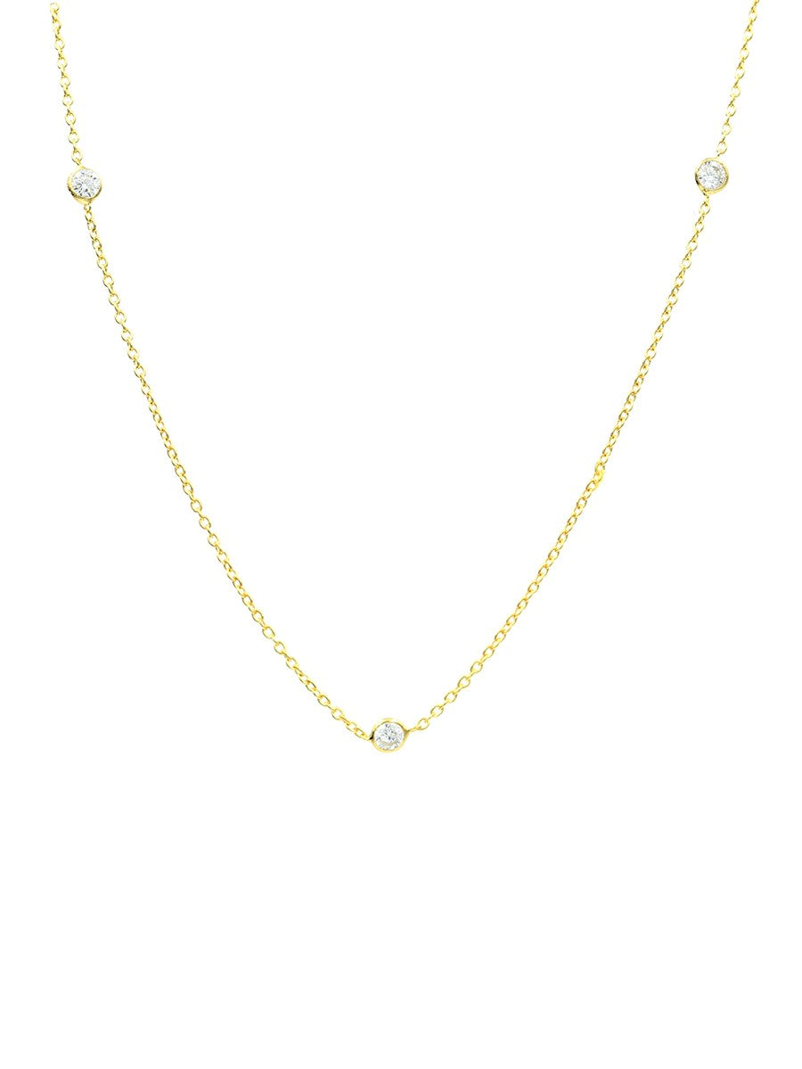 925 Sterling Silver CZ Chain Necklaces