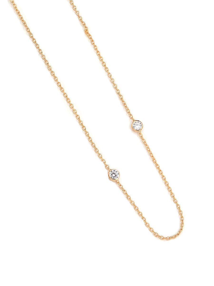 925 Silver Cubic Zirconia by Yard Chain Necklace