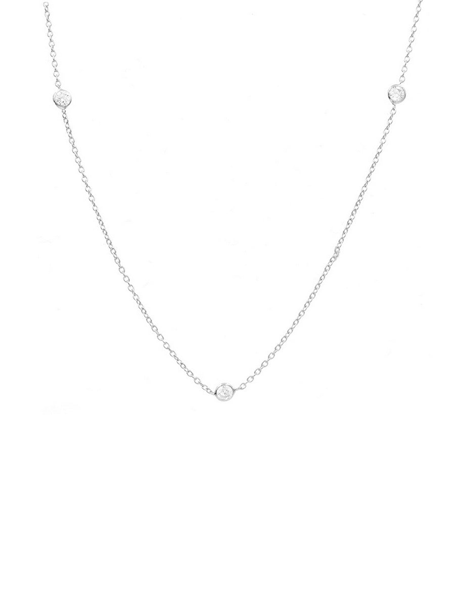 925 Sterling Silver CZ Chain Necklaces