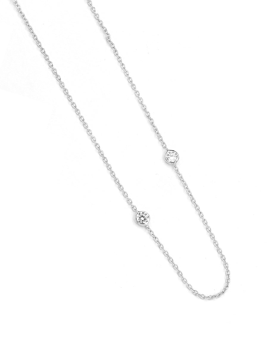 925 Sterling Silver CZ Chain Necklaces