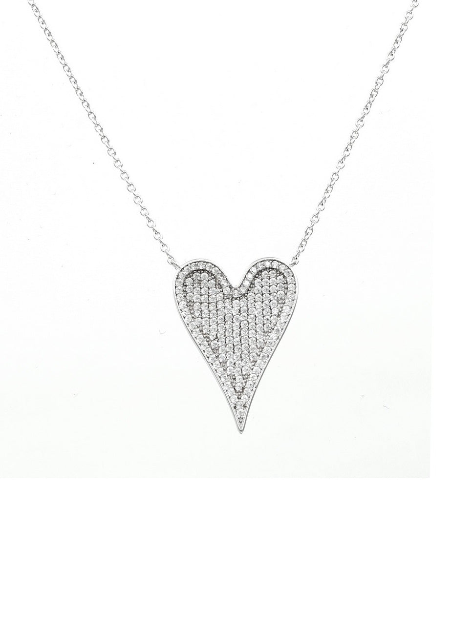 925 Sterling Silver CZ Heart Necklaces