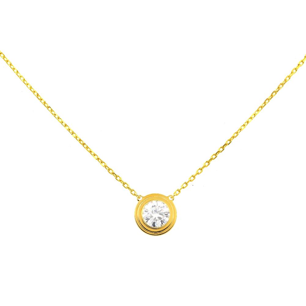 Vermeil Gold Moissanite Bezel Setting Necklace