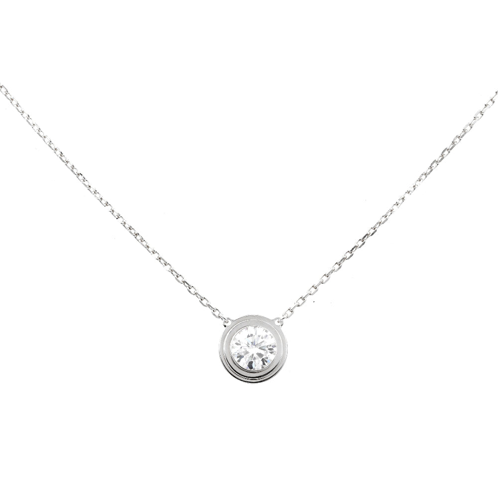 925 Silver Moissanite Bezel Setting Necklace