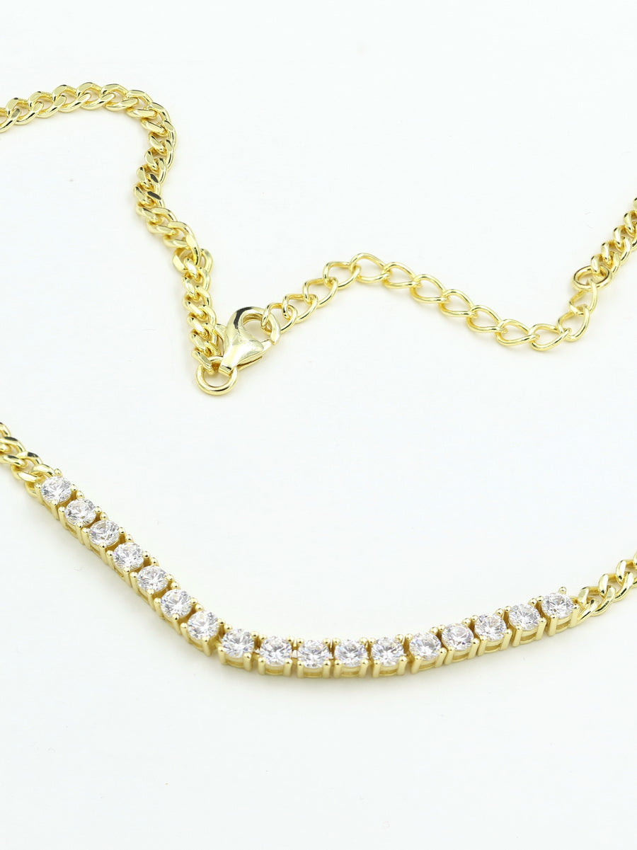 925 Silver Cuban Link Choker Necklace