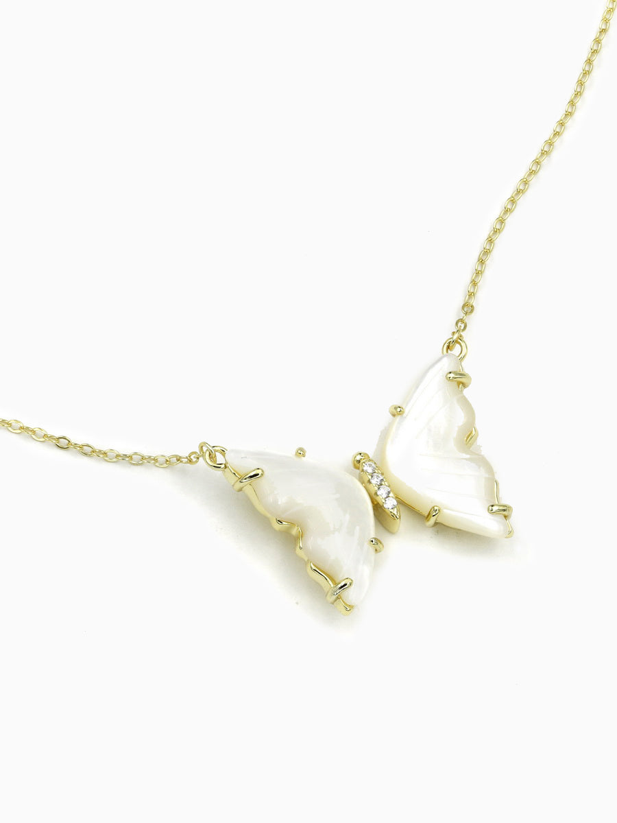 925 Silver Butterfly MOP Necklaces