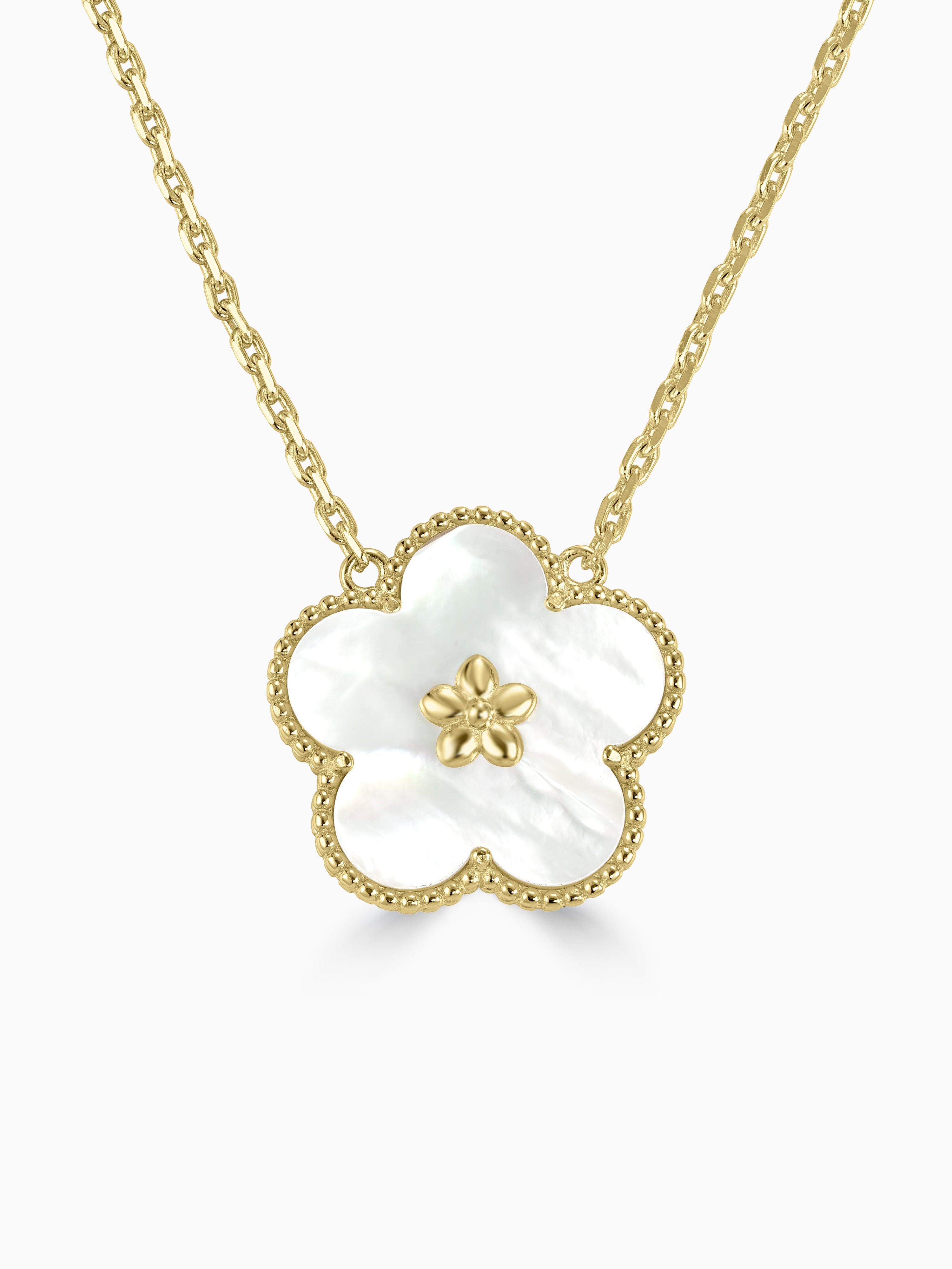 Mother of Pearl Cute Flower Necklace