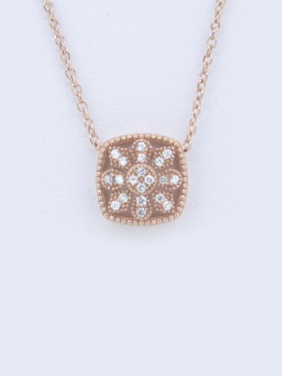 925 Silver CZ Pave Snowflake Pendant