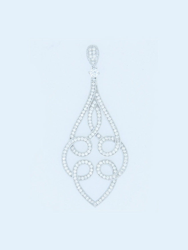 925 Sterling Silver CZ Pave Pendant