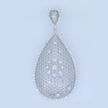 925 Sterling Silver CZ Tear Drop Pendant