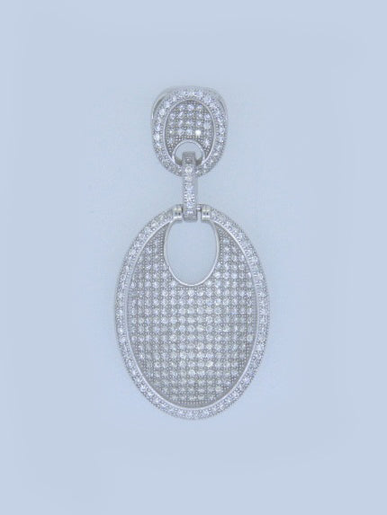 925 Sterling Silver CZ Pave Pendant