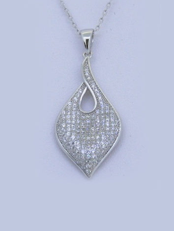 925 Sterling Silver CZ Pave Pendant