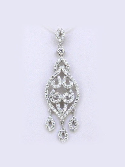 925 Sterling Silver CZ Pave Pendant