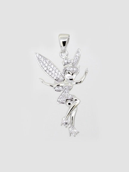 925 Silver White CZ Pave Wizard Pendant