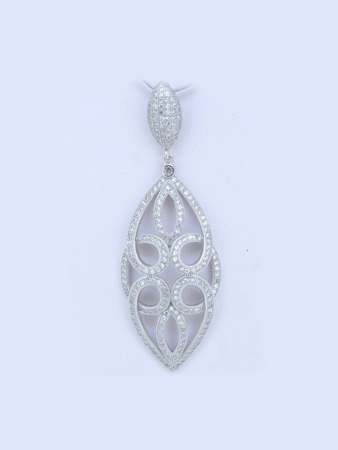 925 Sterling Silver CZ Pave Pendant