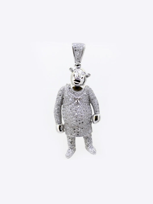 925 Silver CZ Character Pendant