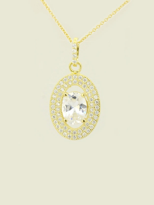 925 Sterling Silver CZ Pave Necklace