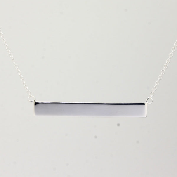 925 Silver Plain Bar Necklace