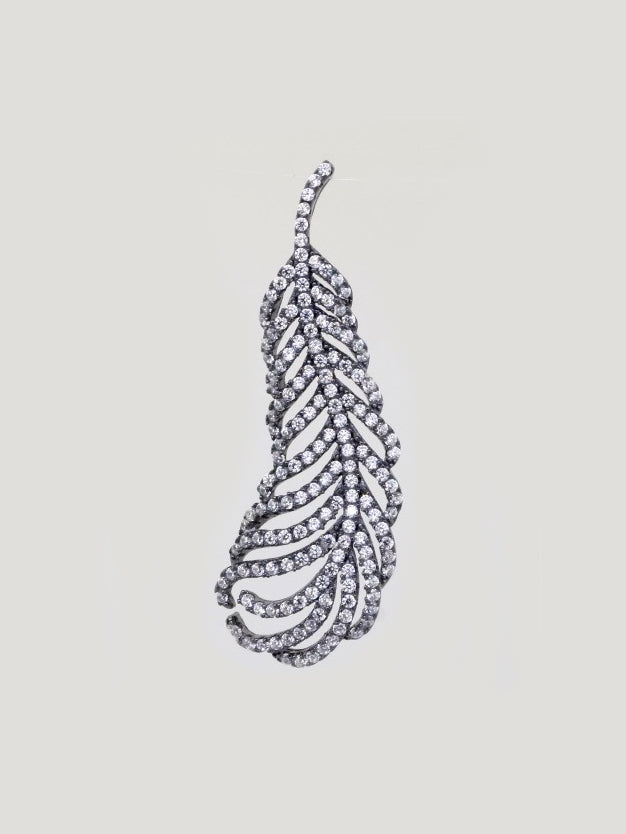 925 Sterling Silver feather Pendant