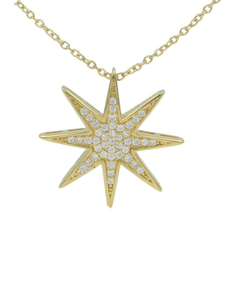 925 Sterling Silver CZ Star Necklace