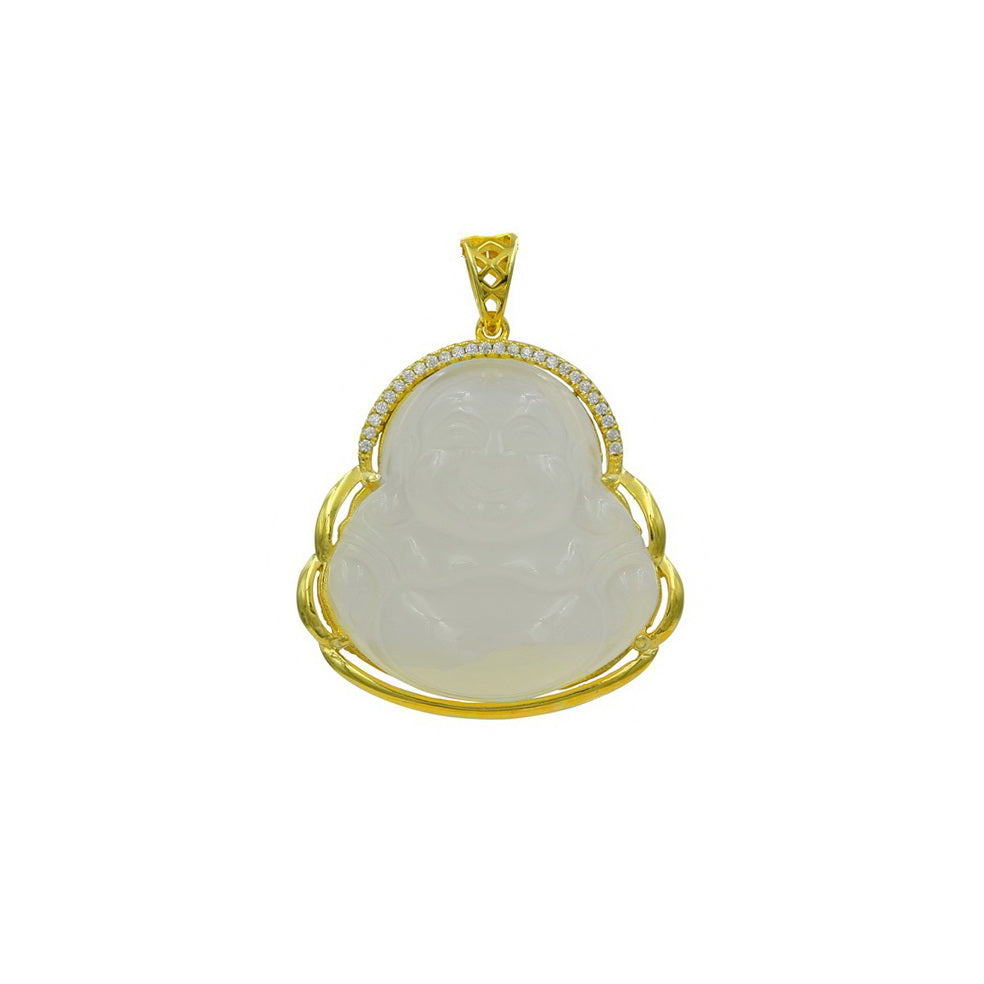 925 Sterling Silver Crystal Buddha CZ Pendant