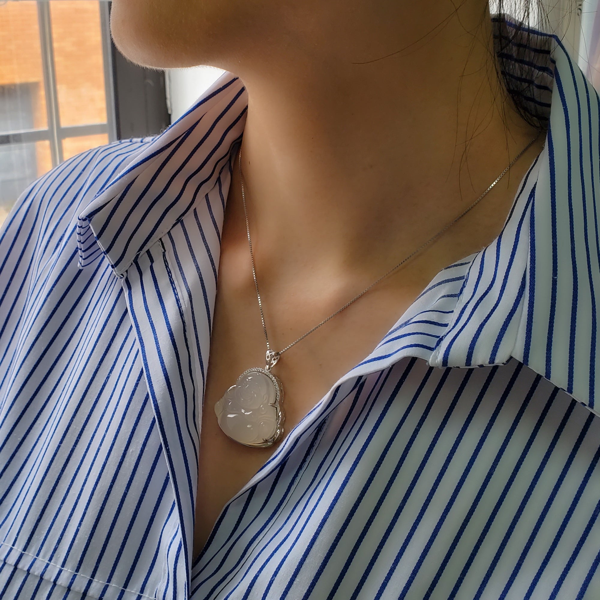 925 Sterling Silver Crystal Buddha CZ Pendant