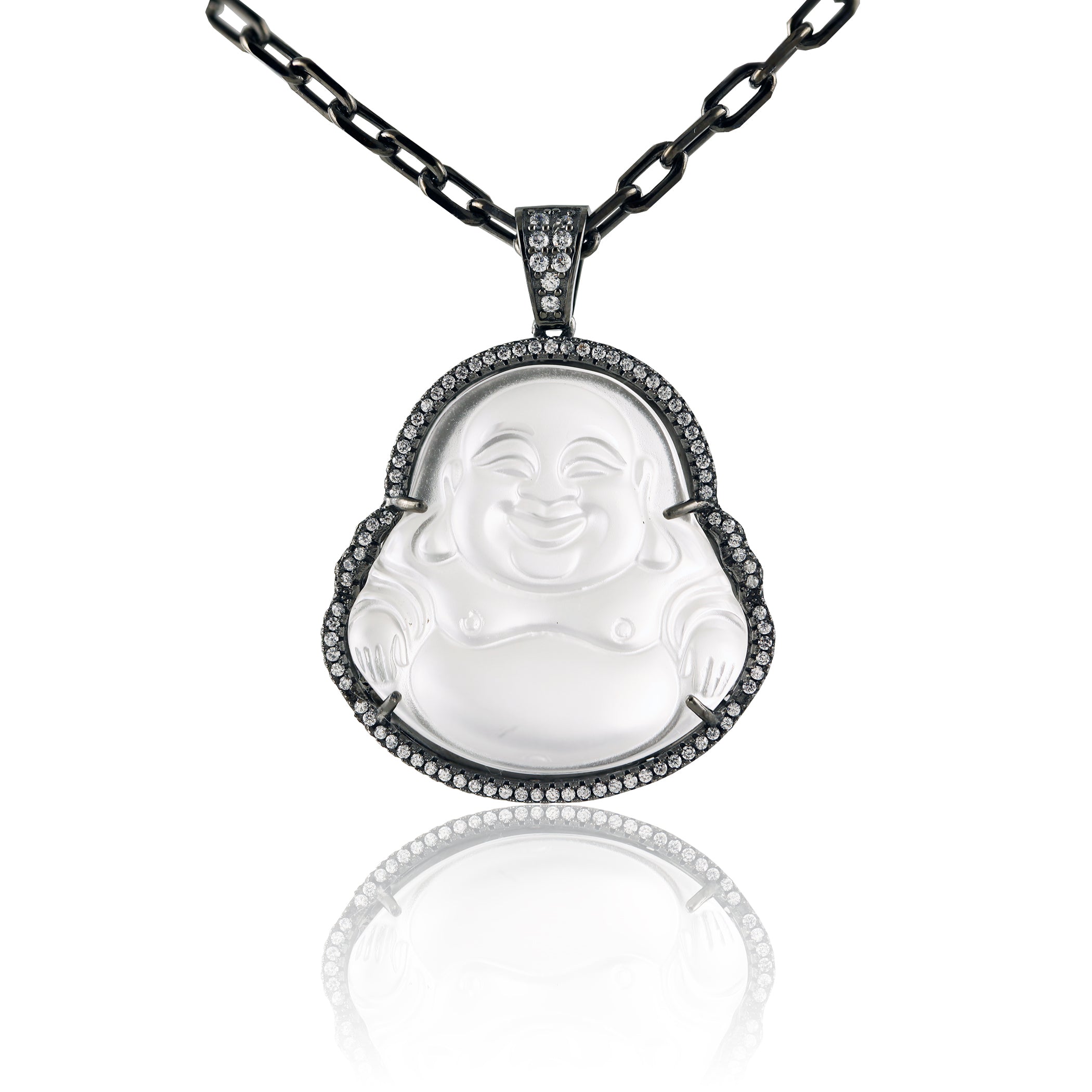 925 Sterling Silver Buddha CZ Medium Pendant