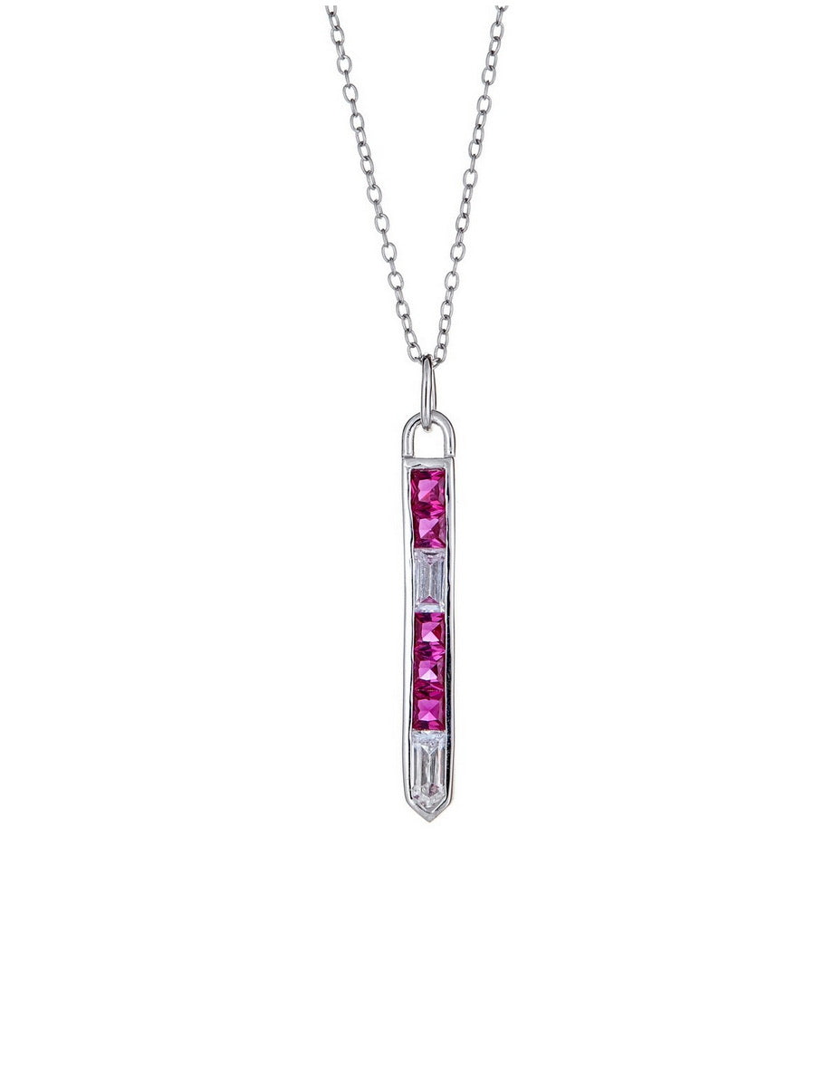 925 Sterling Silver Color CZ Necklace