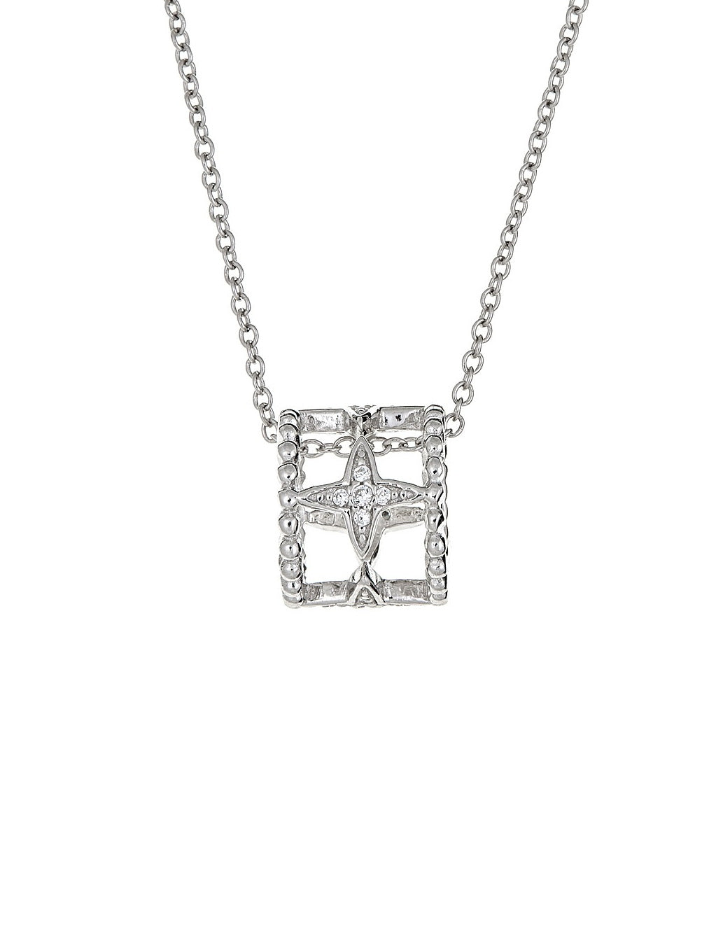 925 Sterling Silver CZ Star Charm Necklace