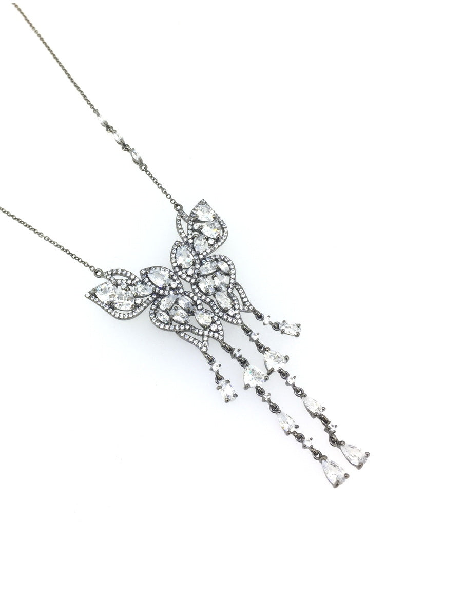 925 Sterling Silver CZ Butterfly Necklace