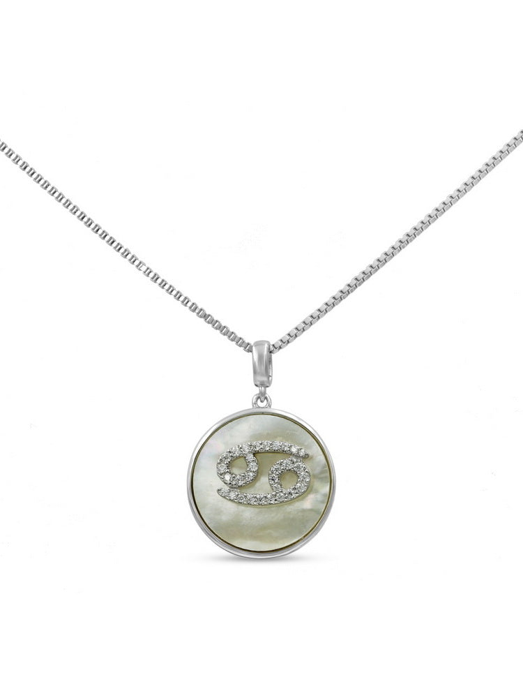 925 Silver Constellations Sign MOP Necklace