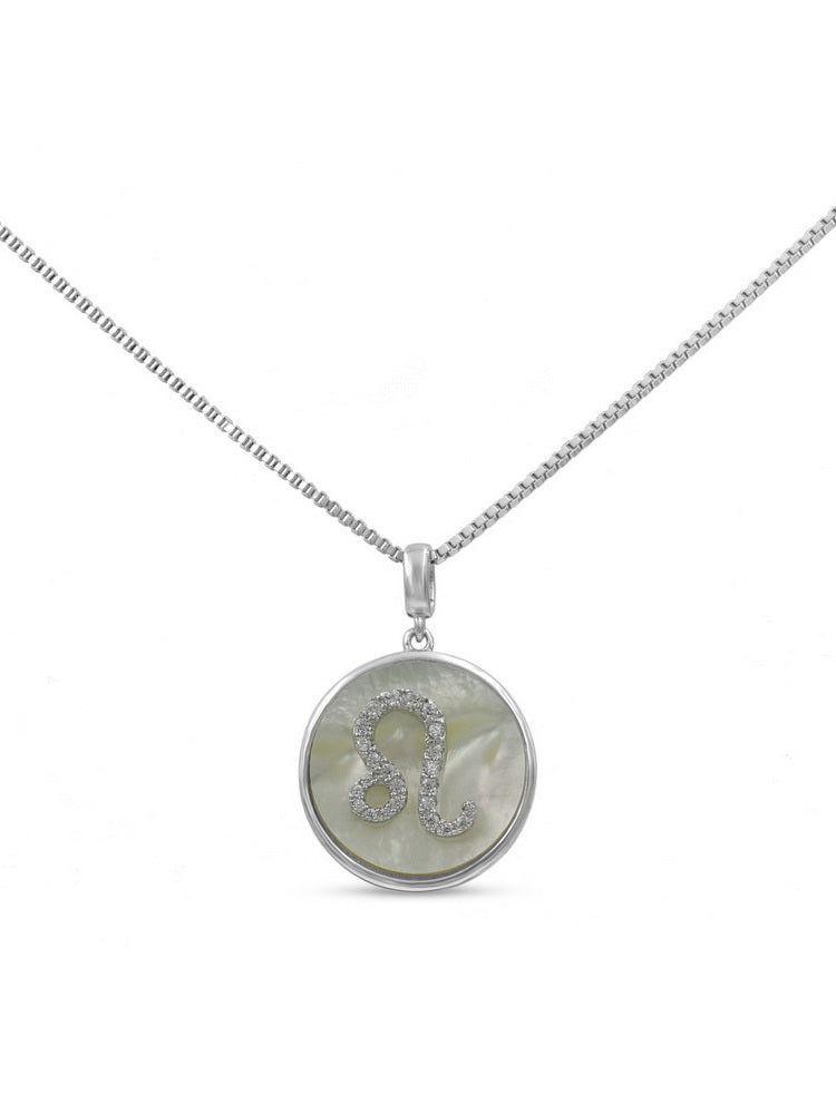 925 Silver Constellations Sign MOP Necklace