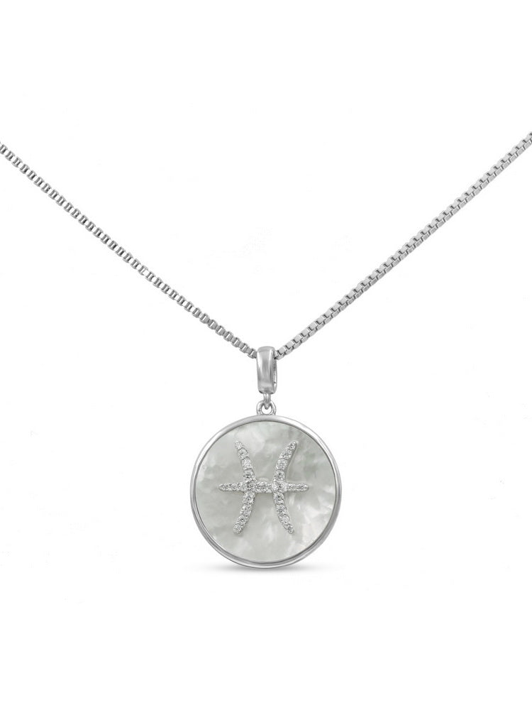 925 Silver Constellations Sign MOP Necklace