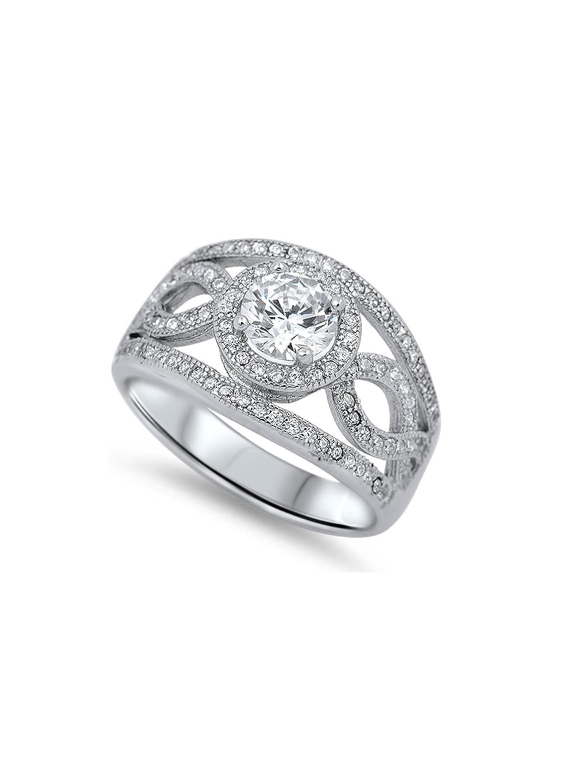 925 Silver Cubic Zirconia Engagement Ring