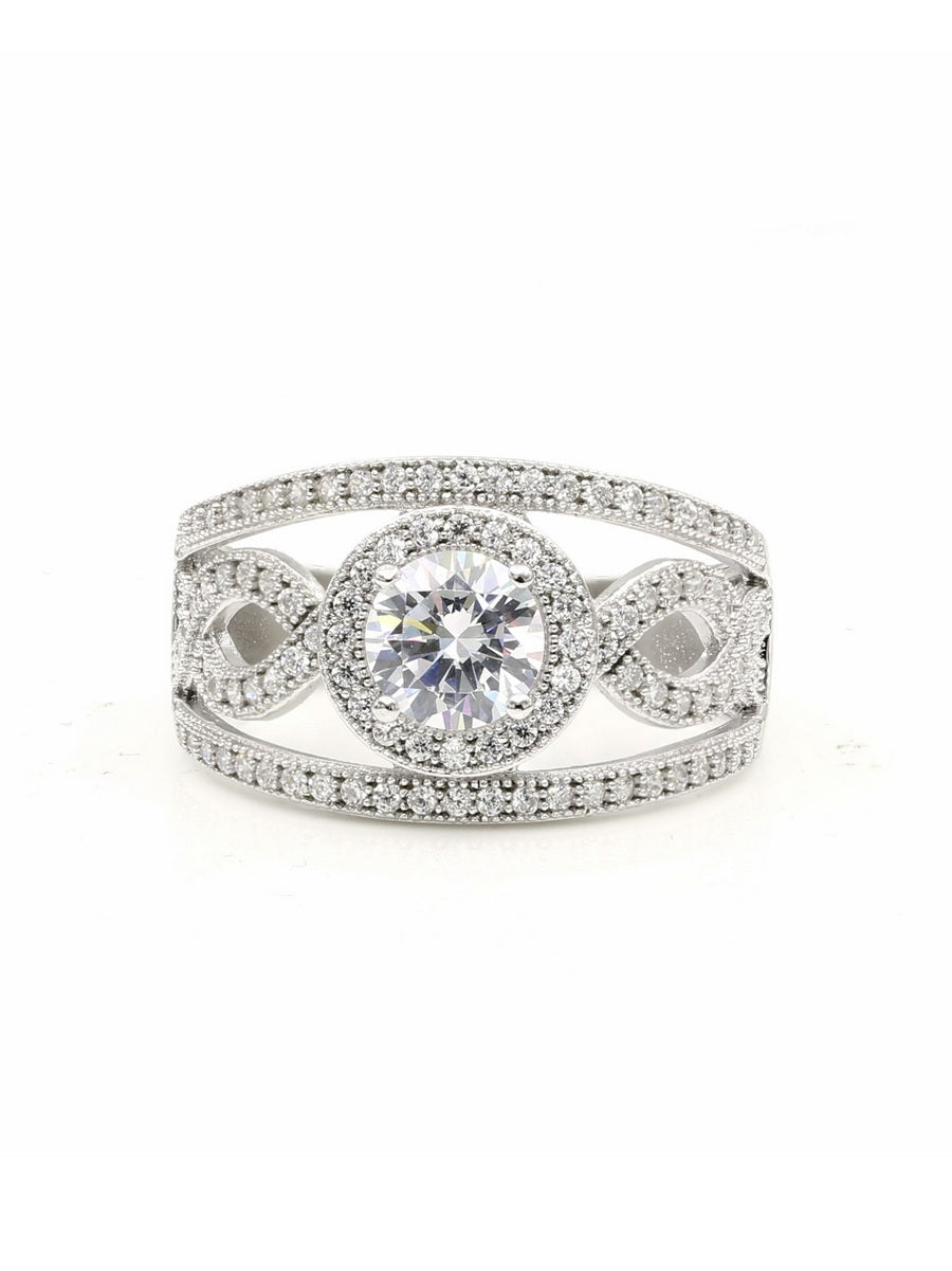 925 Silver Cubic Zirconia Engagement Ring