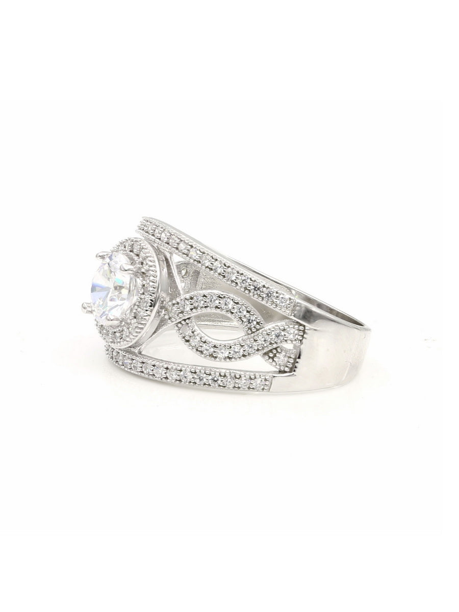 925 Silver Cubic Zirconia Engagement Ring