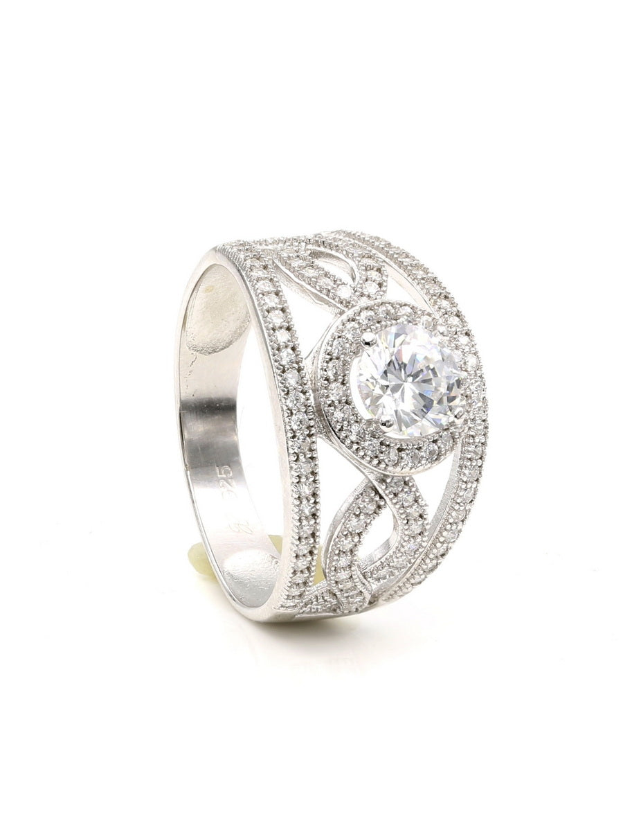 925 Silver Cubic Zirconia Engagement Ring