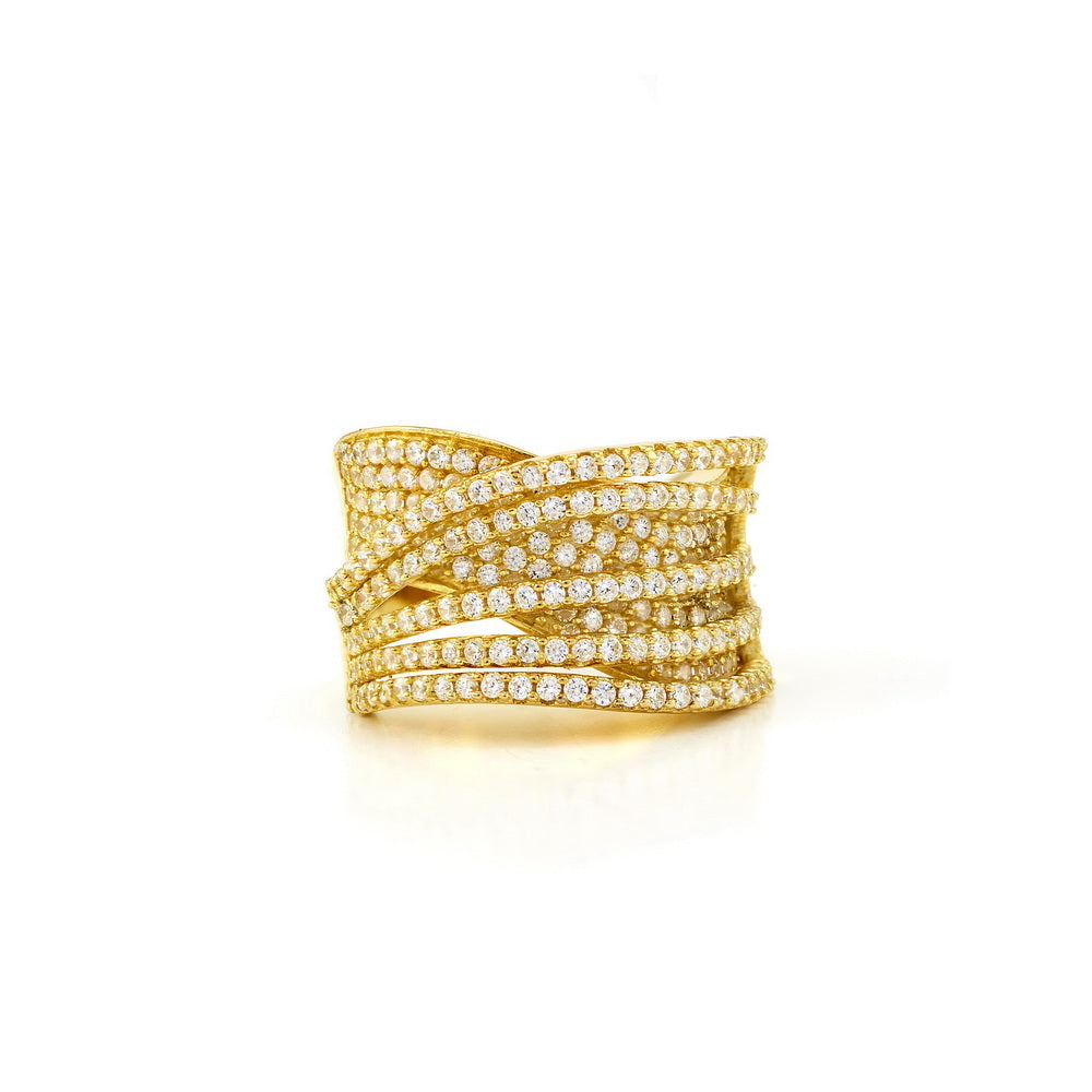 925 Sterling Silver Micro Pave Wide Ring