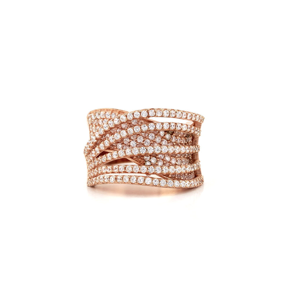 925 Sterling Silver Micro Pave Wide Ring