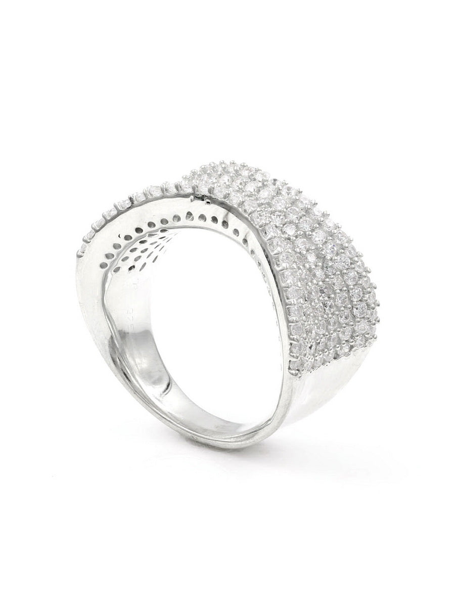 925 Sterling Silver CZ Pave Ring