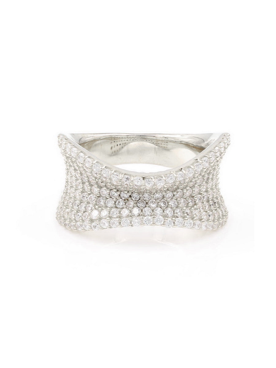 925 Sterling Silver CZ Pave Ring