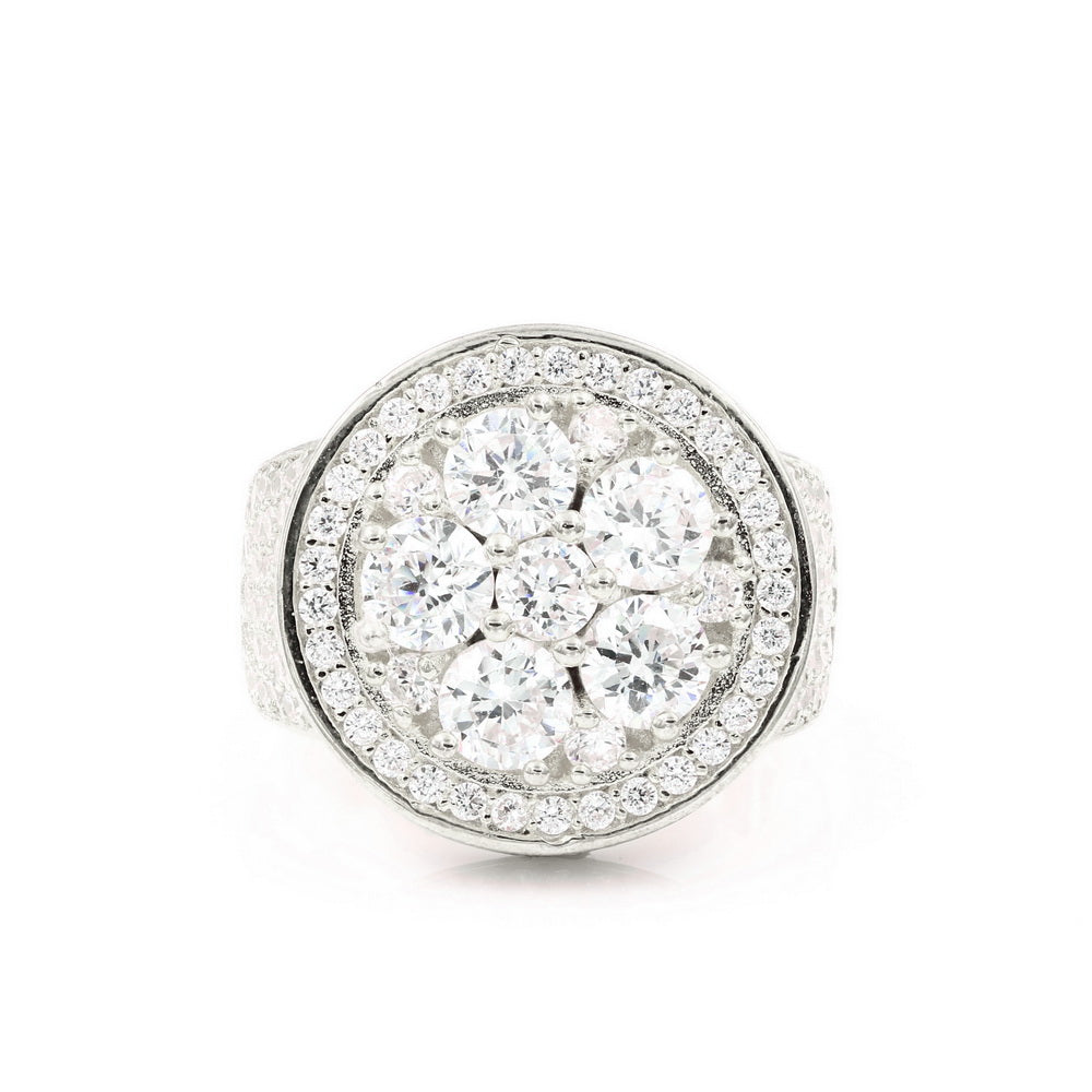 Round Cluster CZ Cocktail Ring